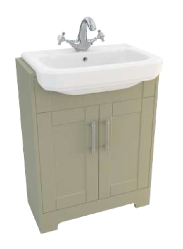 Lecico Cambridge Light Sage 600 Vanity Unit with Basin