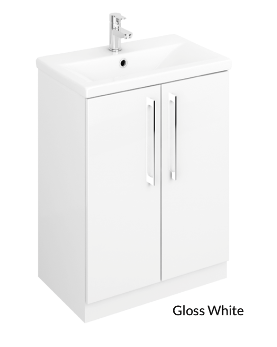 Lecico Linton Gloss White 450 Cloakroom Unit with Basin