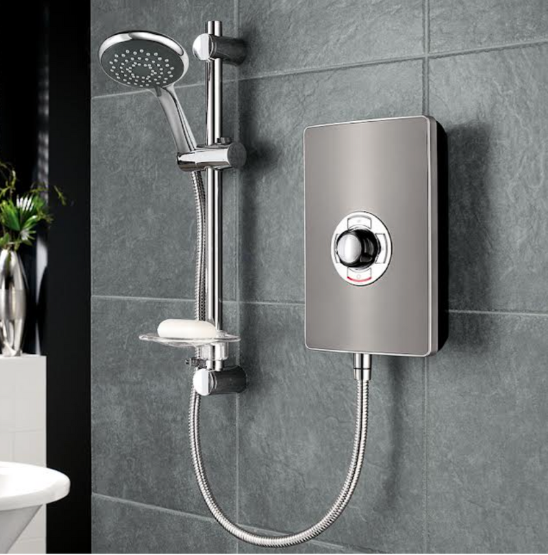 Triton Aspirante Brushed Steel Electric Shower 8.5kW