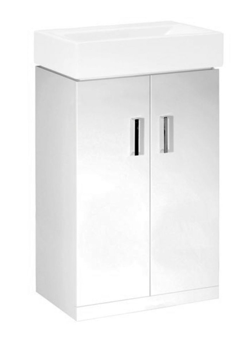 Atlantis White Floorstanding 550 Vanity Unit with Basin