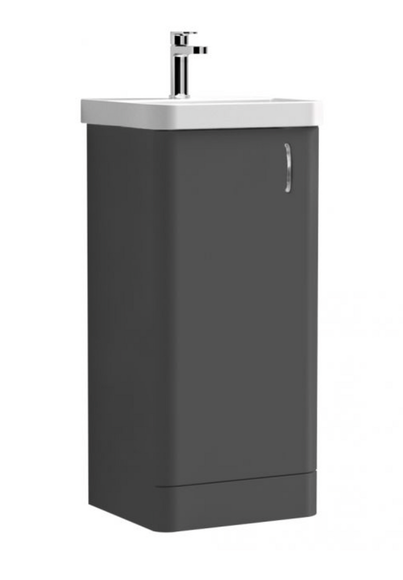 Tumho Dark Grey 400mm Floorstanding Vanity Unit with Basin