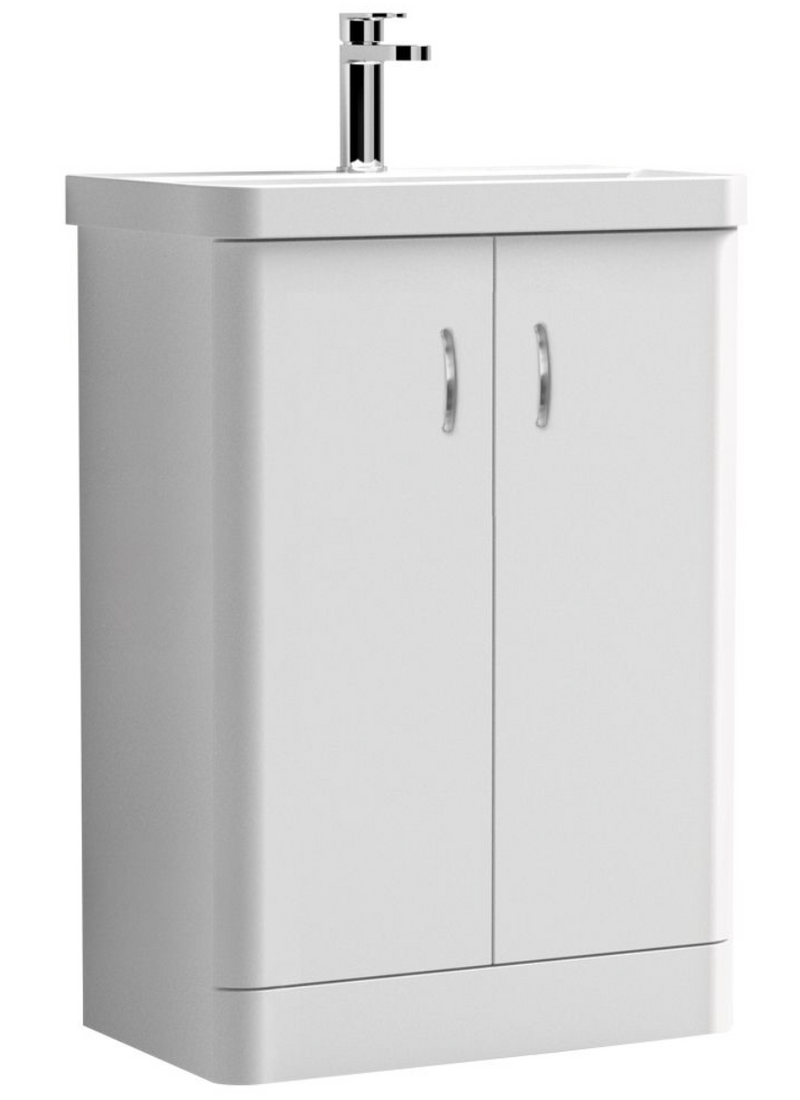 Tumho Gloss White 500mm Floorstanding Vanity Unit with Basin