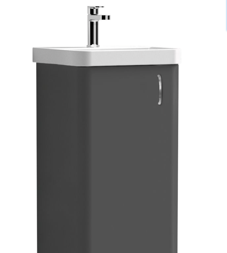 Tumho Dark Grey 400mm Wall Hung Vanity Unit with Basin