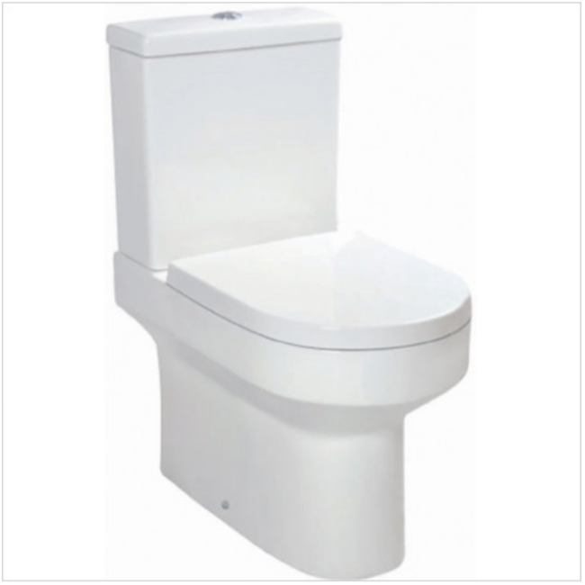 Spa Open Back Rimless Pan with Cistern & D Shape Soft Close Seat