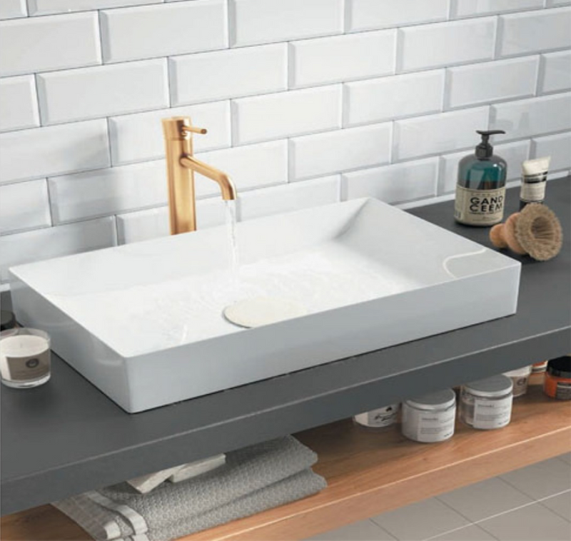 Stance White Rectangular Counter Top Basin 500mm