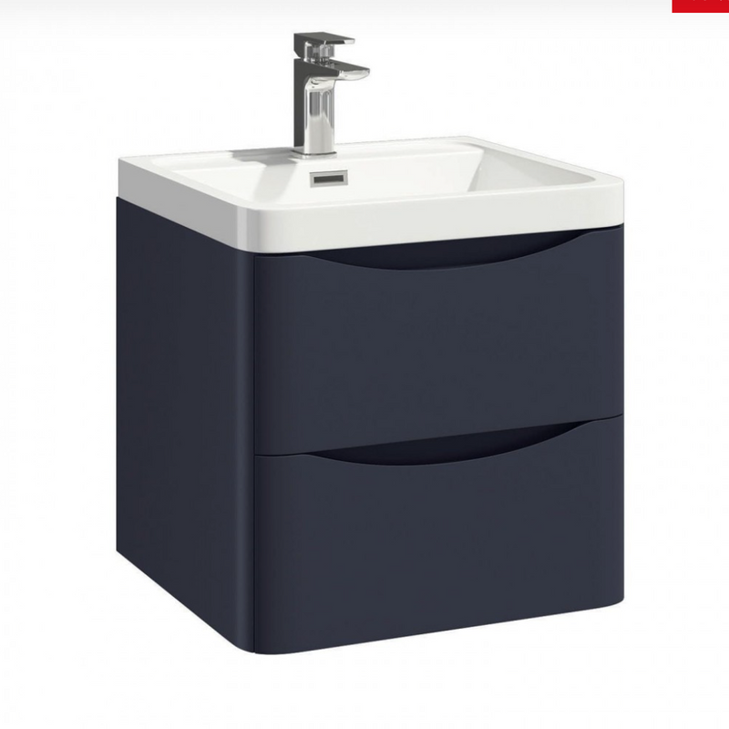 Bella Indigo Blue 500 Wall Hung Vanity with Basin