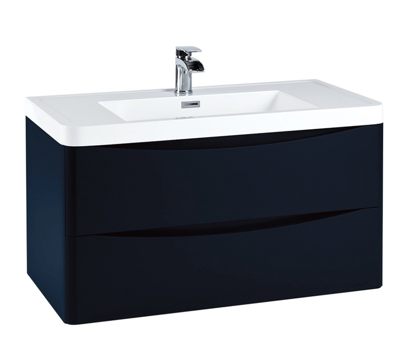 Bella Indigo Blue 900 Wall Hung Vanity with Basin