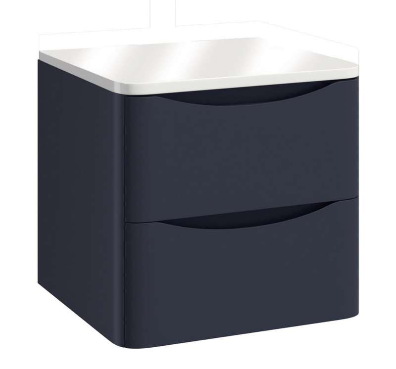 Bella Indigo Blue 500 Wall Hung Vanity with Worktop