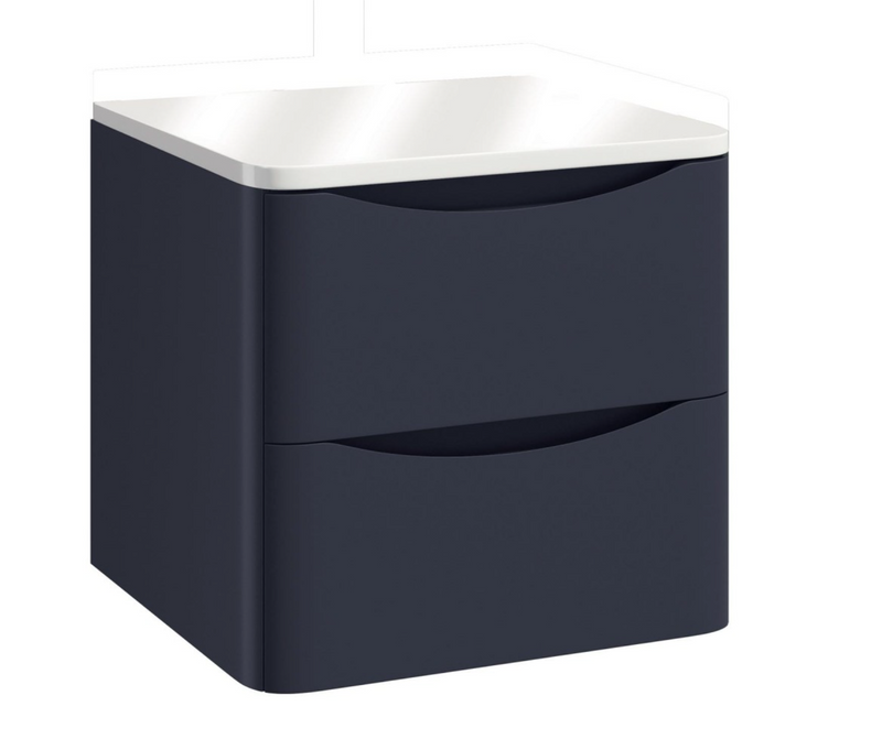 Bella Indigo Blue 600 Wall Hung Vanity with Worktop