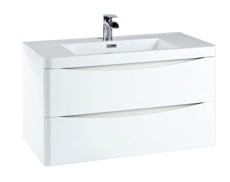 Bella Matt Grey 900 Wall Hung Vanity with Worktop