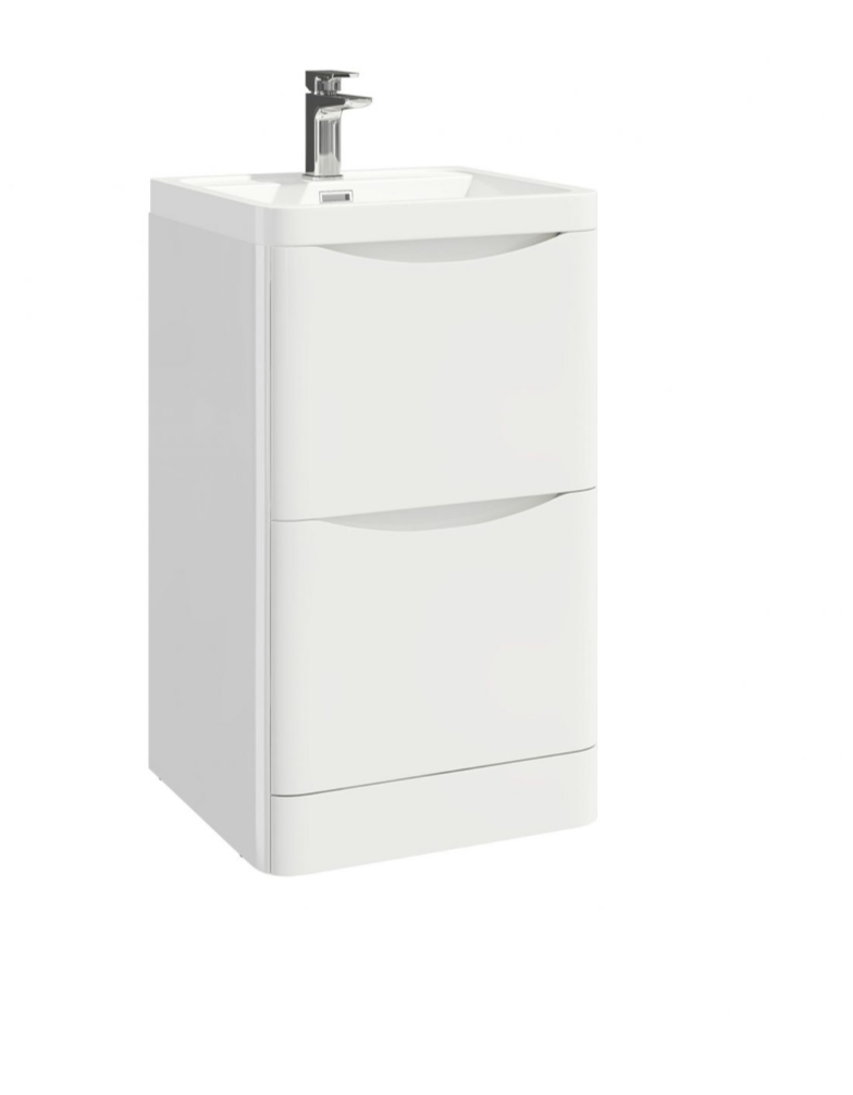 Bella High Gloss White 500 Floor Standing Vanity with Basin