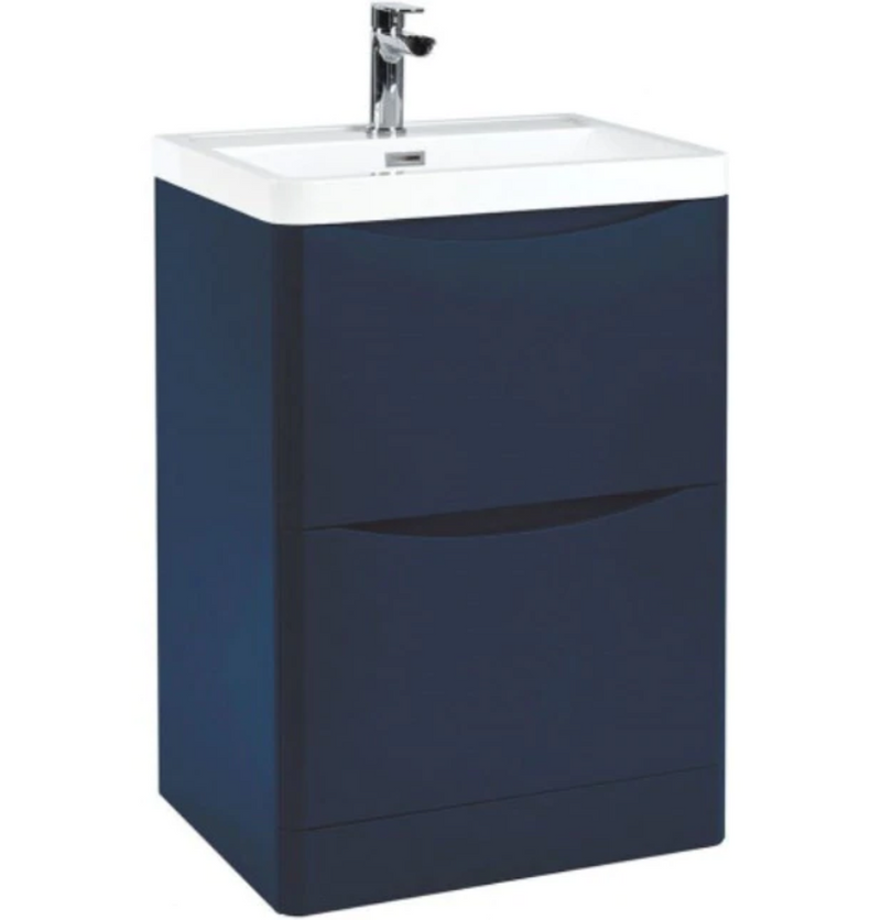 Bella Indigo Blue 600 Floor Standing Vanity with Basin