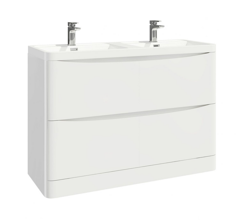 Bella High Gloss White 1200 Floor Standing Vanity with Basin