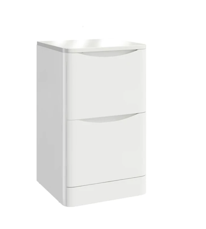 Bella High Gloss White 500 Floor Standing Vanity with Worktop