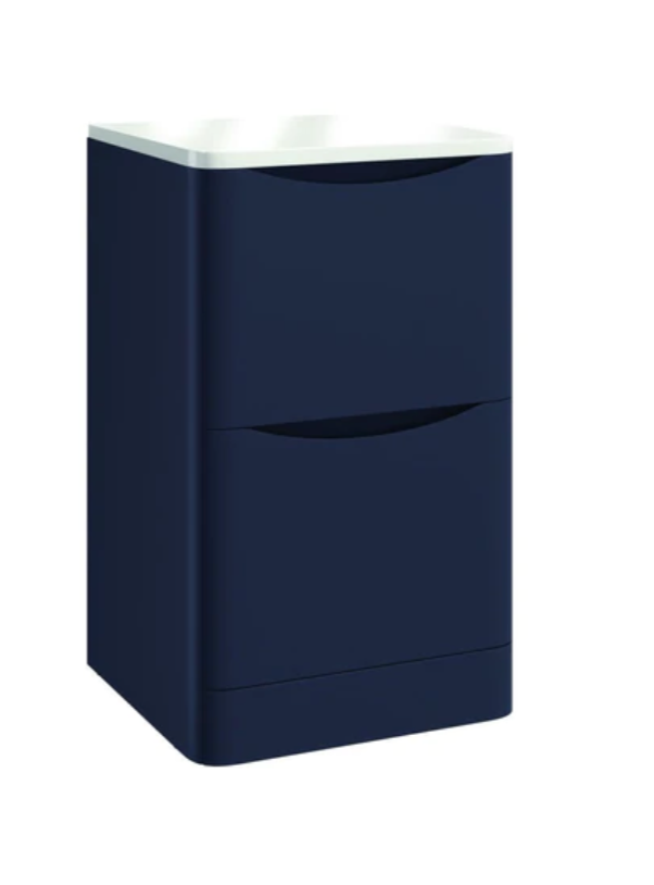 Bella Indigo Blue 600 Floor Standing Vanity with Worktop