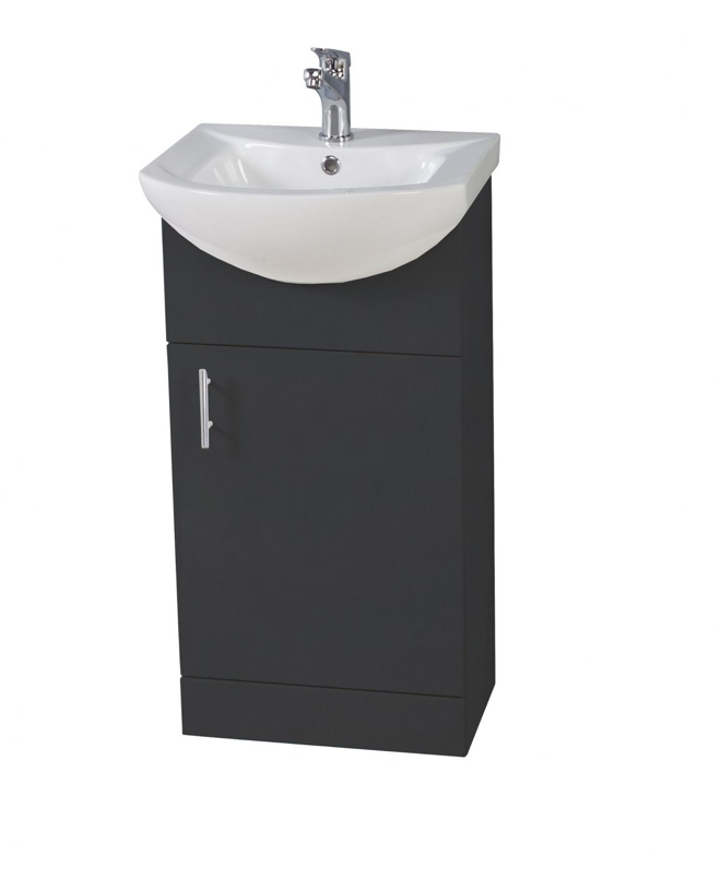 Lanza Anthracite 750 Floor Cabinet with Basin