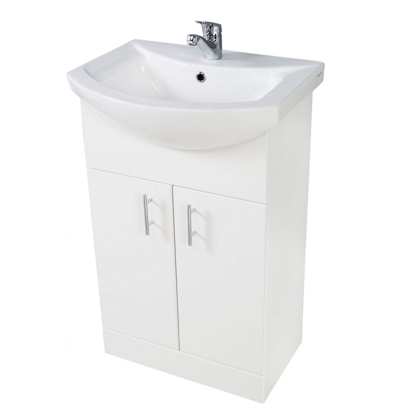 Lanza Polar White 750 Floor Cabinet with Basin