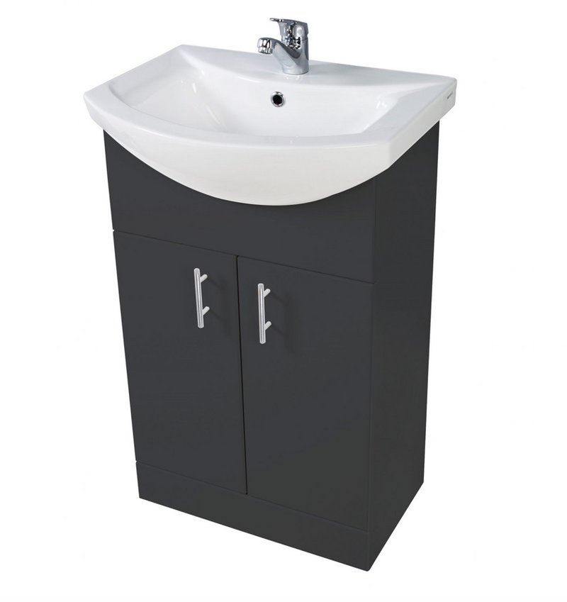 Lanza Anthracite 750 Floor Cabinet with Basin