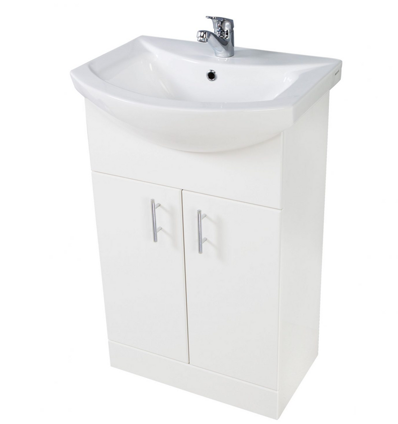 Lanza Polar White 750 Floor Cabinet with Basin