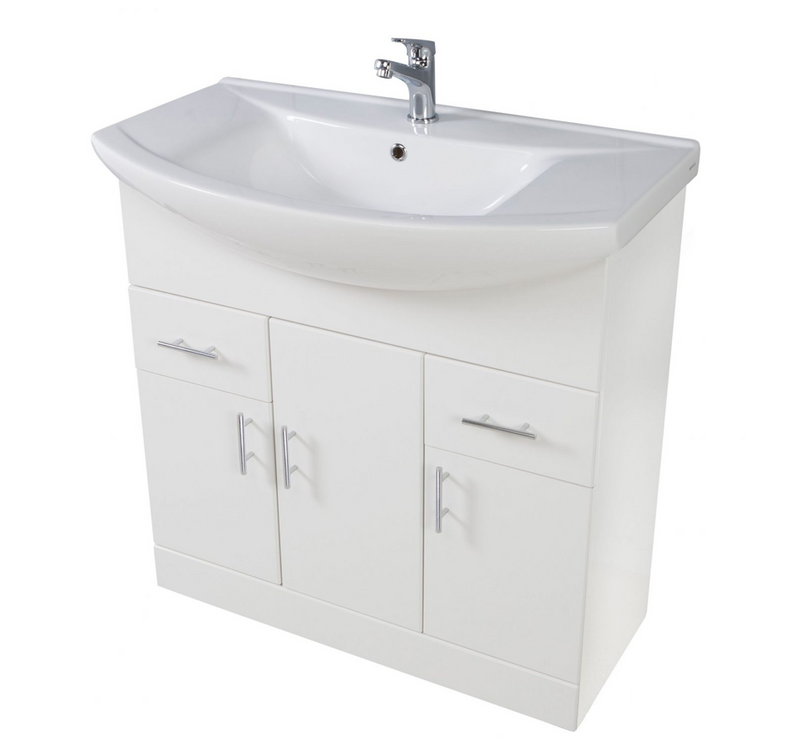 Lanza Polar White 850 Floor Cabinet with Basin