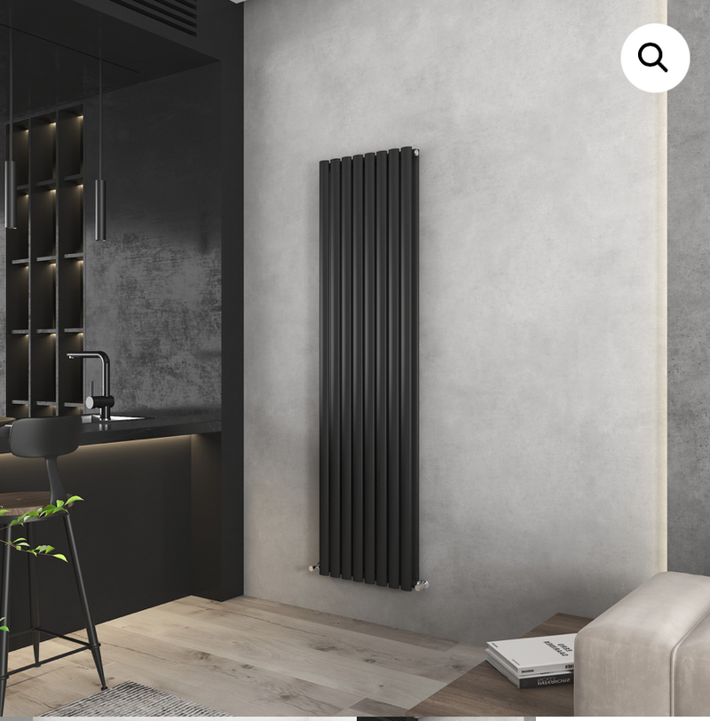 Elle Noir Black Double Radiator 1800 x 360mm