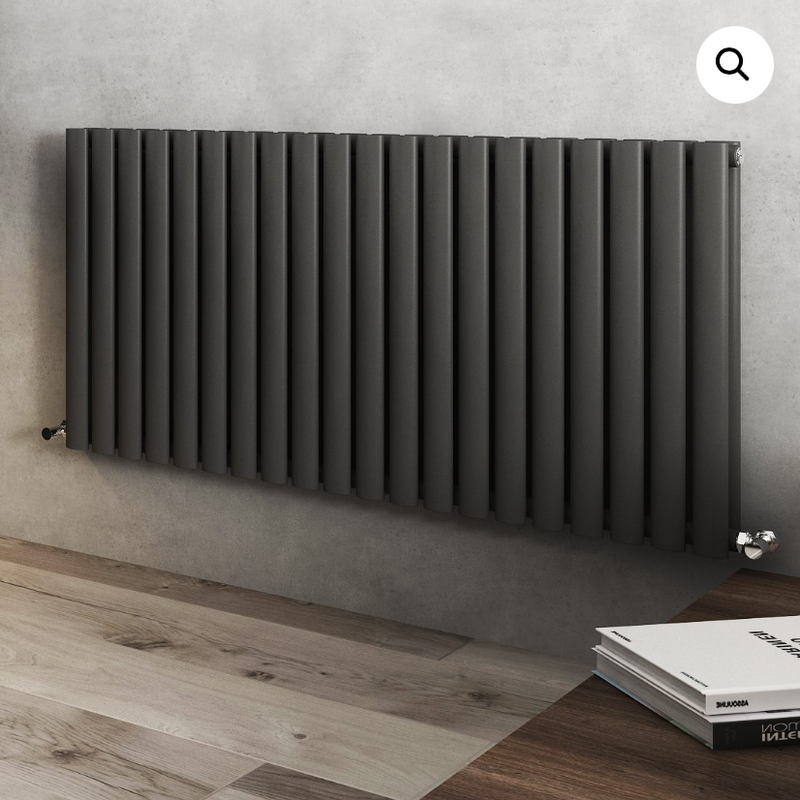 Elle Anthracite Horizontal Double Radiator 600 x 1440mm