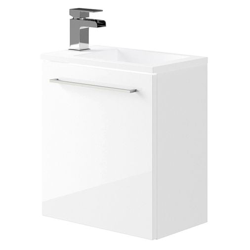 Sienna 460mm Wall Mounted Basin Unit - Gloss White