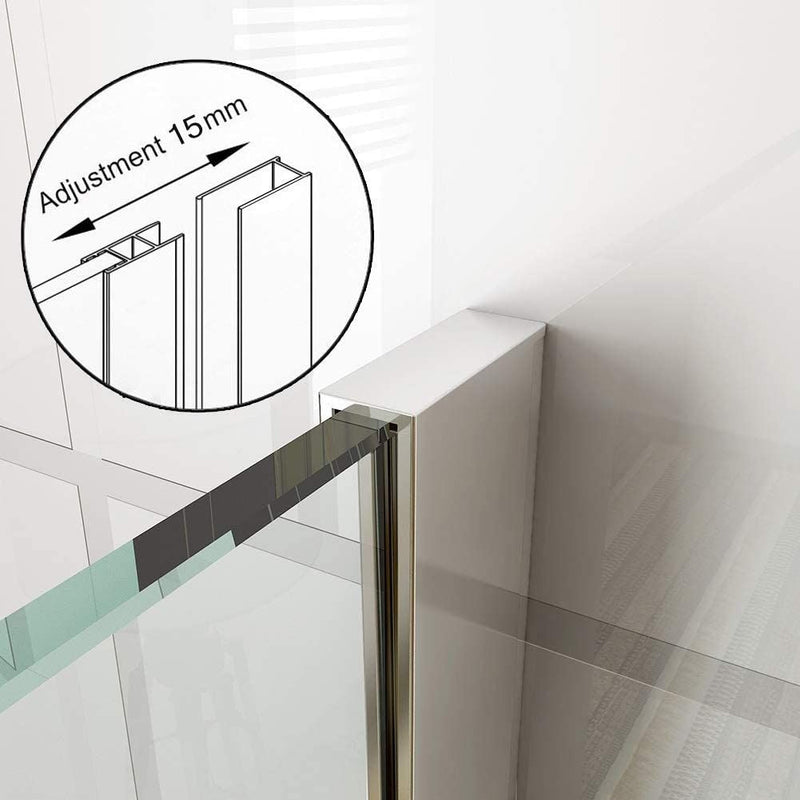 Elle 800mm Walk-In Shower Panel 6mm Tempered Glass Shower Screen