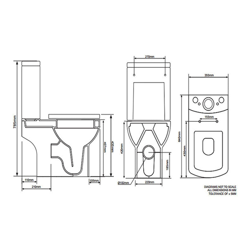 Tavistock Vibe Open Back WC Pan with 6/4l Cistern & Soft Close Seat