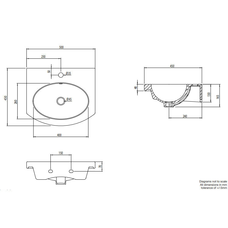 Tavistock Tempo 500mm Light Grey Floor Mounted Curved Vanity Unit & Basin