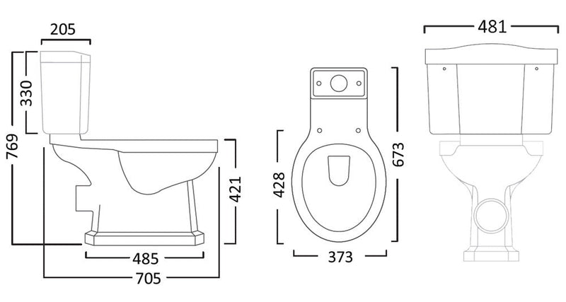 Tavistock Vitoria WC Pan with Cistern & Soft Close Seat - Select Colour