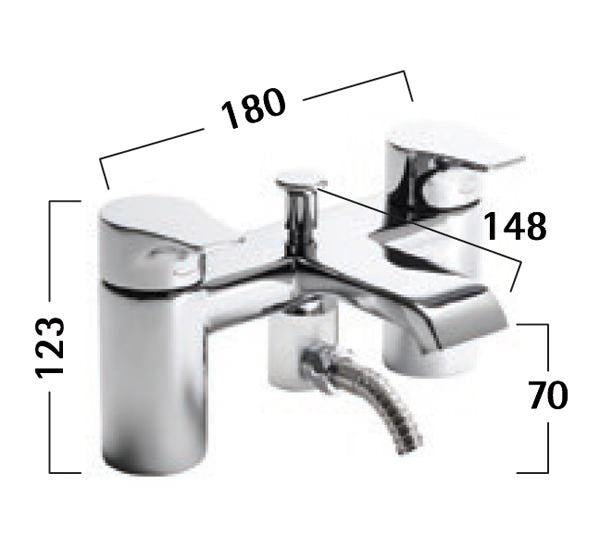 Tavistock Blaze Chrome Bath Shower Mixer with Hose & Handset