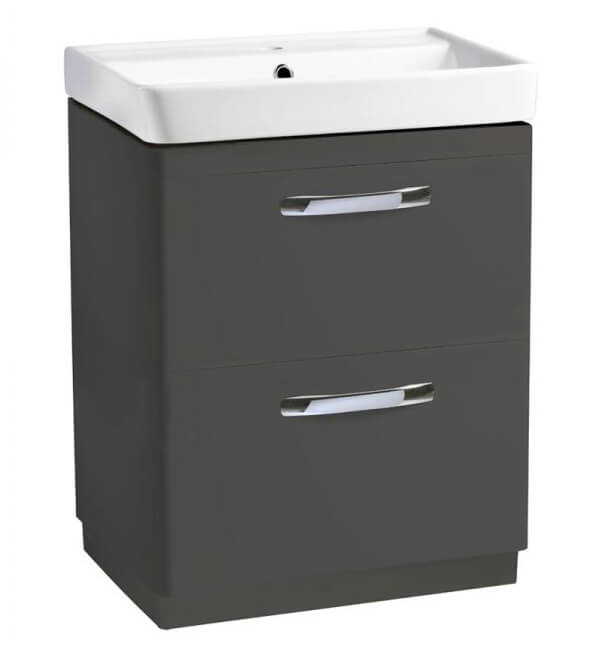 Tavistock Compass 600 Double Drawer Floor Standing Unit & Basin - Select Colour