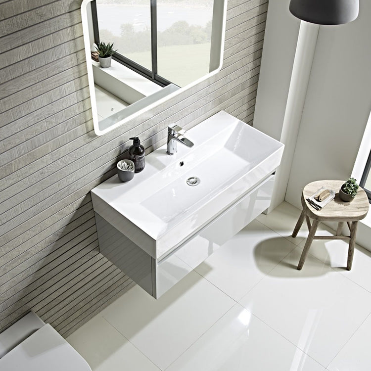 Tavistock Forum Grey 900mm Wall Mounted Vanity & Basin