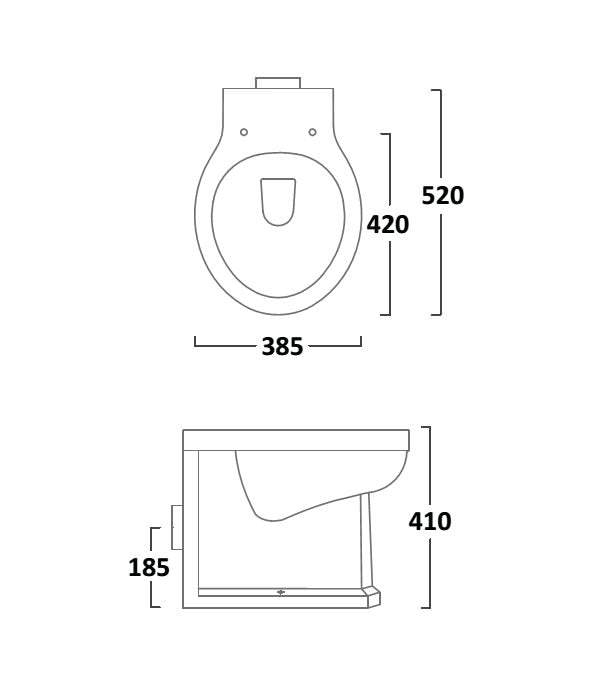 Tavistock Vitoria Back to Wall WC Pan with Soft Close Seat - Select Colour