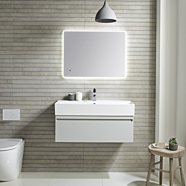 Tavistock Forum Grey 900mm Wall Mounted Vanity & Basin