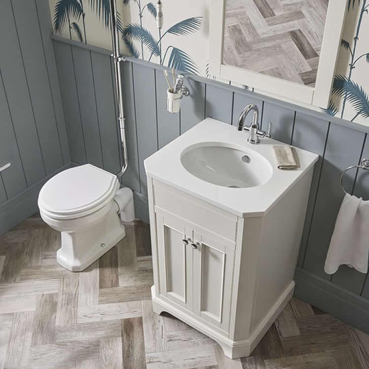 Tavistock Vitoria Linen White 600mm Floorstanding Unit with Underslung Basin