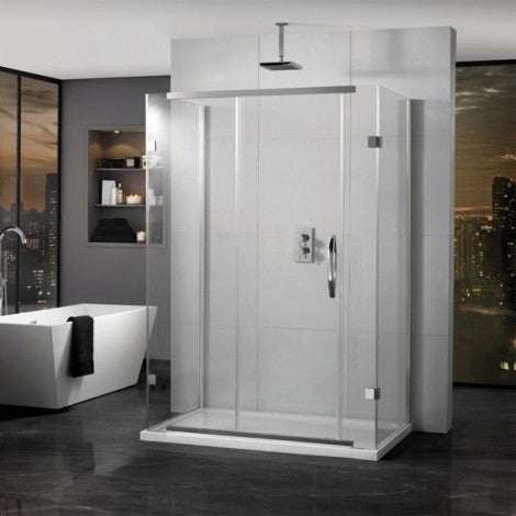 Aquadart Inline Sliding 3 Sided Shower Enclosure with Side Panels