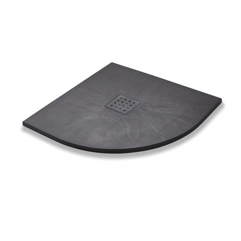 Kartell Quadrant Graphite Slate Effect Shower Tray + Waste- Choose Size