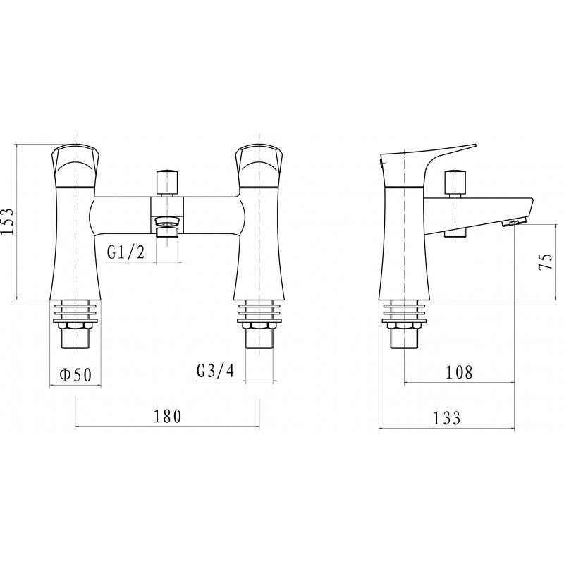 Kartell Focus Chrome Bath Shower Mixer Tap