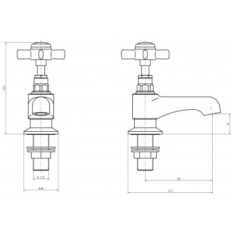 Kartell Klassique Chrome Basin Taps