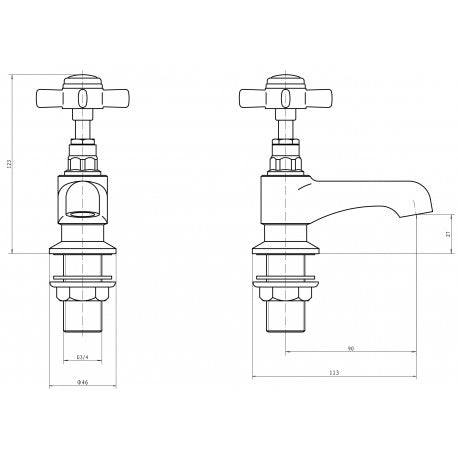 Kartell Klassique Chrome Bath Taps