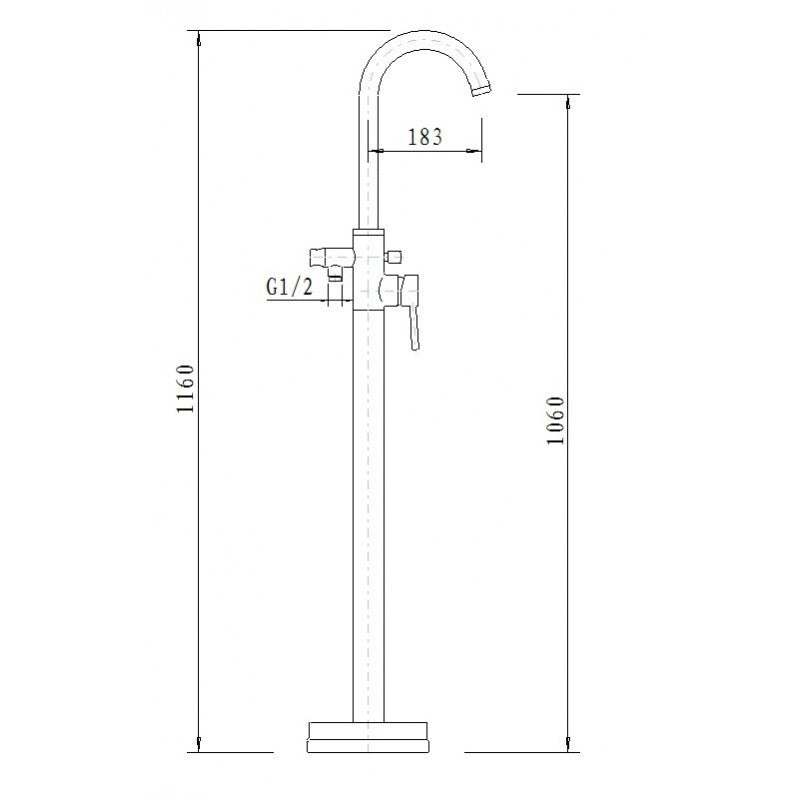 Kartell Plan Chrome Free Standing Bath Shower Mixer Tap