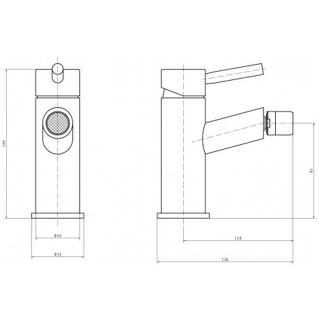 Kartell Plan Chrome Mono Bidet Mixer Tap