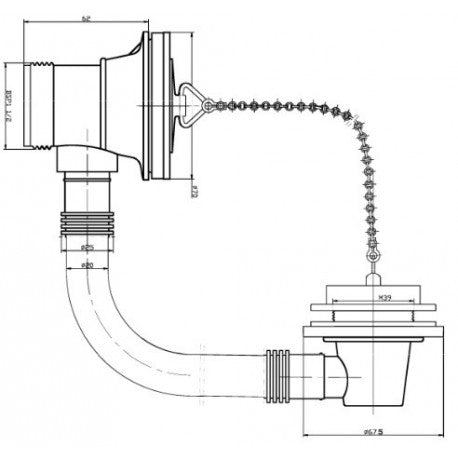 Kartell Sprung Plug Basin Waste - Unslotted