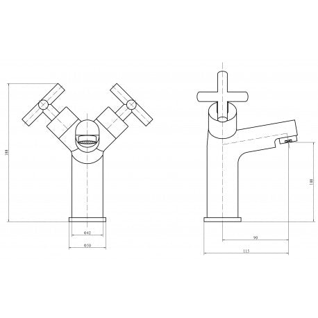 Kartell Times Chrome Branch Mono Basin Mixer Tap With Clicker Waste