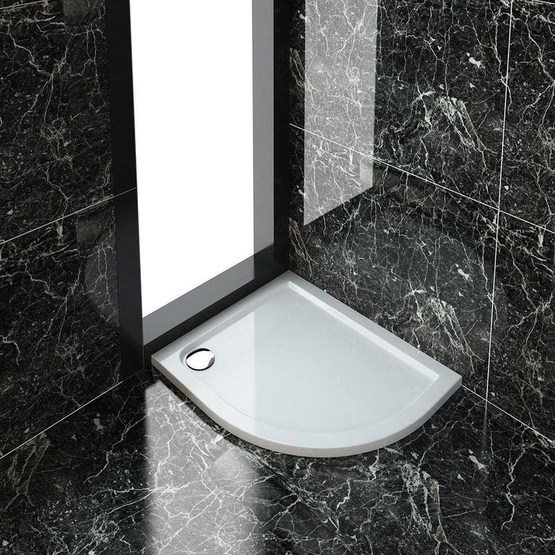 Elle Ultra-Slim Right Position Offset Quadrant Shower Tray + 90mm Waste - Choose Size