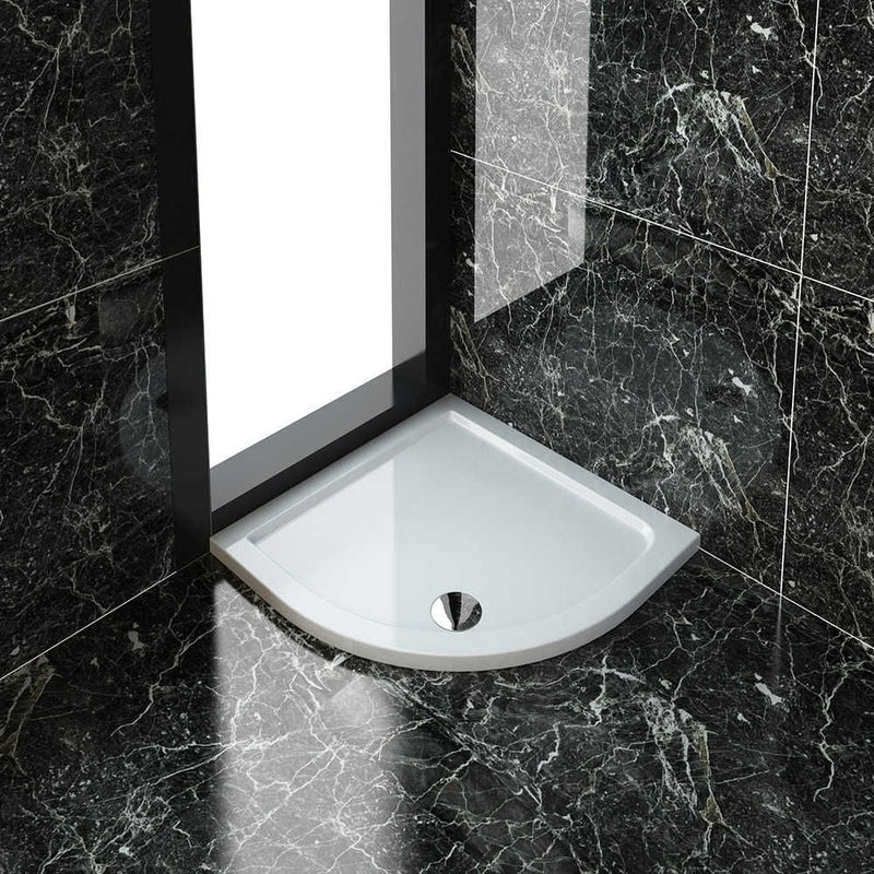 Elle Ultra Slim Stone Resin Quadrant Shower Tray + 90mm Waste - Choose Size