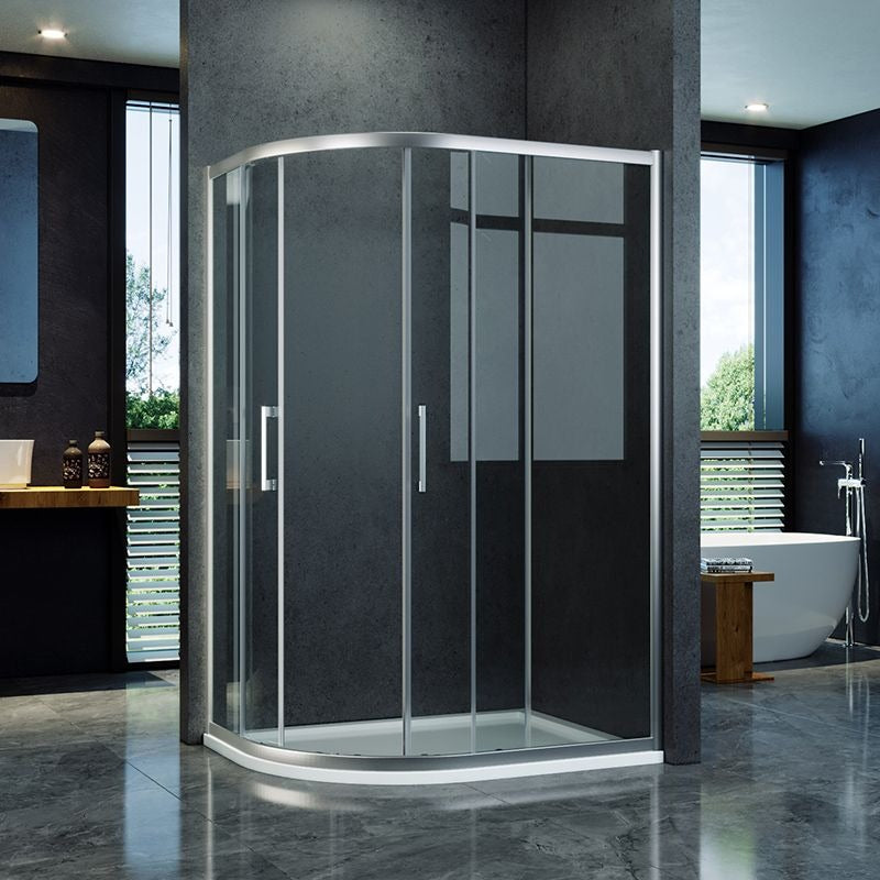 Elle 900 X 800mm Reversible Offset Shower Enclosure 8mm Easy Clean Nano Glass Shower Cubicle