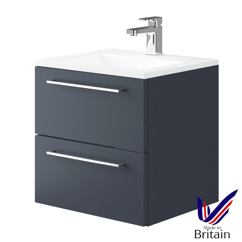 Messa Wall Hung Vanity Unit 500mm - Matt Indigo